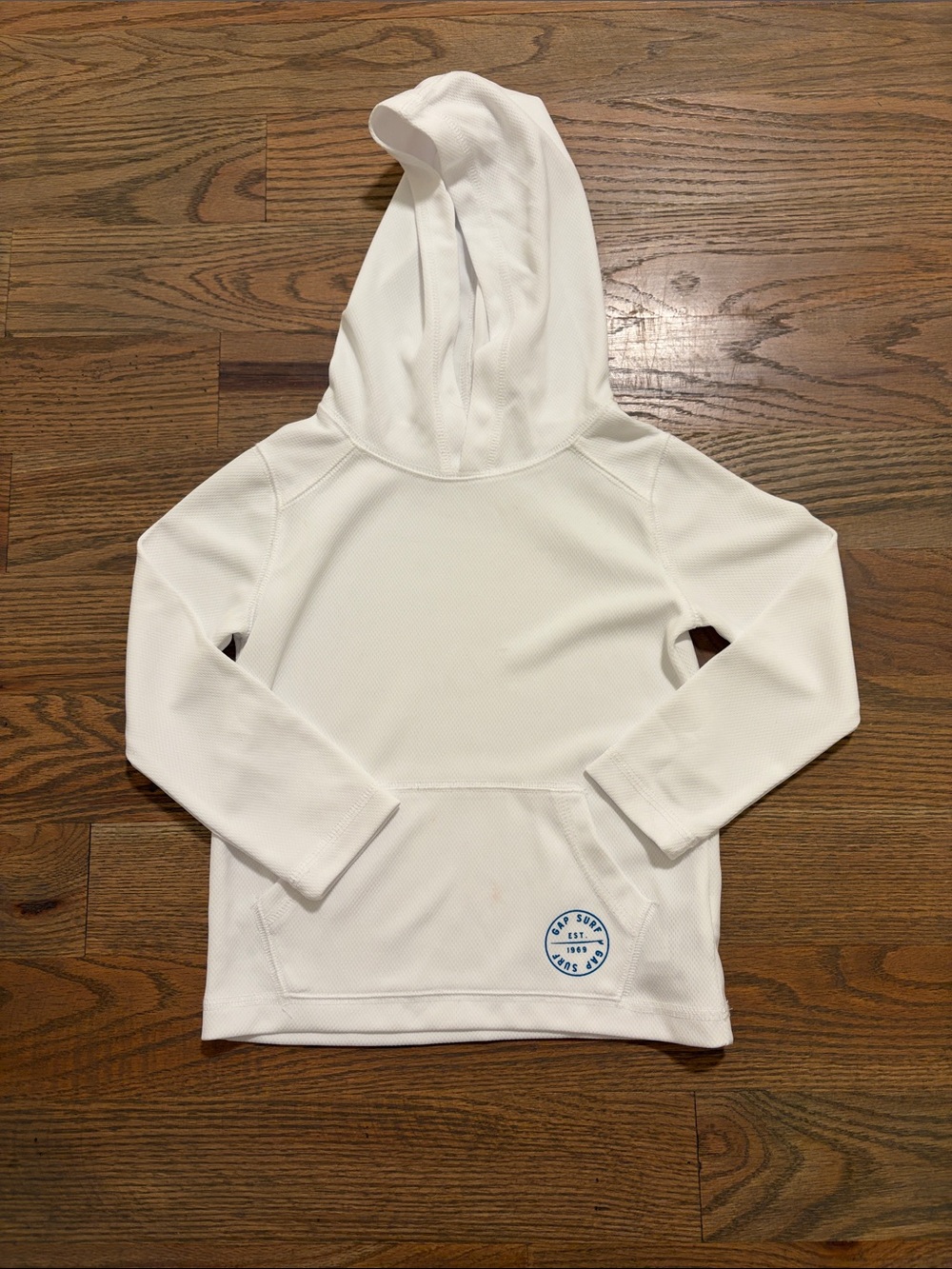 GAP Kids White Hooded Pullover with Logo Accent